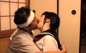 Adorable Japanese Teen Has An Older Man Banging Her Cunt