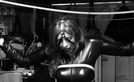 Sexy Slender Amateur Babe In Latex Get Tied Up And Gagged