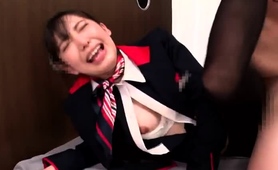 Elegant Asian Babe In Pantyhose Orgasms Between Two Cocks