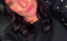 Naughty Milf Flashes Her Boobs And Rubs Her Pussy In The Car