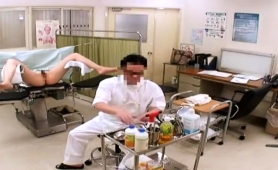 Charming Asian Babe With Sexy Legs Gets Her Peach Examined 