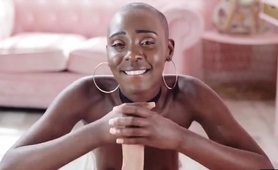 Black Beauty Craving Big White Cock In Her Pink Snatch