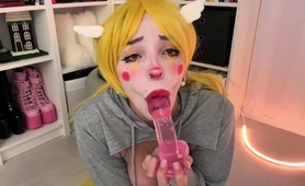 Home Alone And Horny Cosplay Cutie Makes Herself Cum Hard
