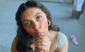 Indian stepmom sucks and fucks every hard inch of cock