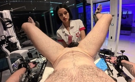 Prostate massage service provided by femdom MILF nurse